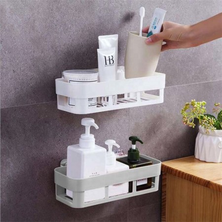 (১ পিস) Bathroom Shelves Kitchen Organizer Plastic Shelf Rack