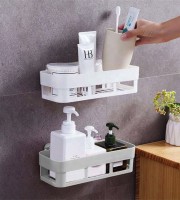 (২ পিস) Bathroom Shelves Kitchen Organizer Plastic Shelf Rack